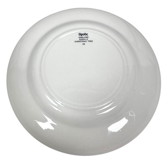 Spode Christmas Tree Bread Plates 6.5" White Green Trim Lot of 2 Round S3324S - Picture 3 of 6
